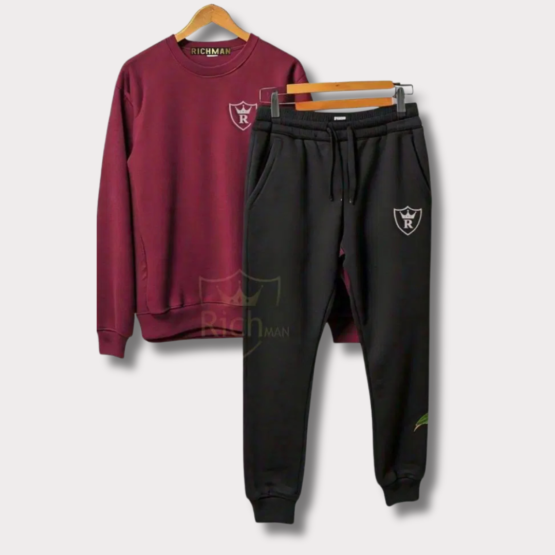 2 Pcs Unisex Fleece Plain Track Suit - Bn-Ahmad Collection