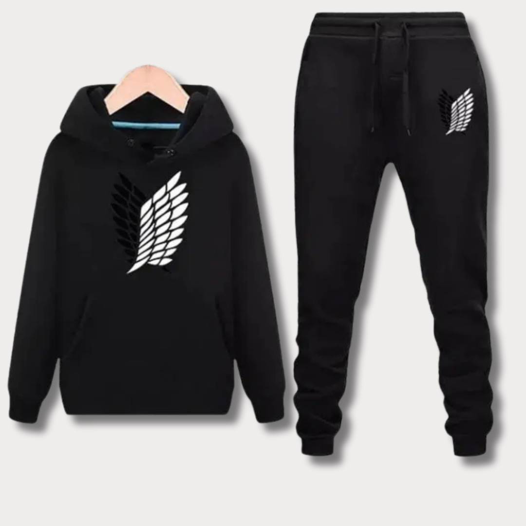 Men's Leaf Printed Fleece Printed Track Suit - Bn-Ahmad Collection