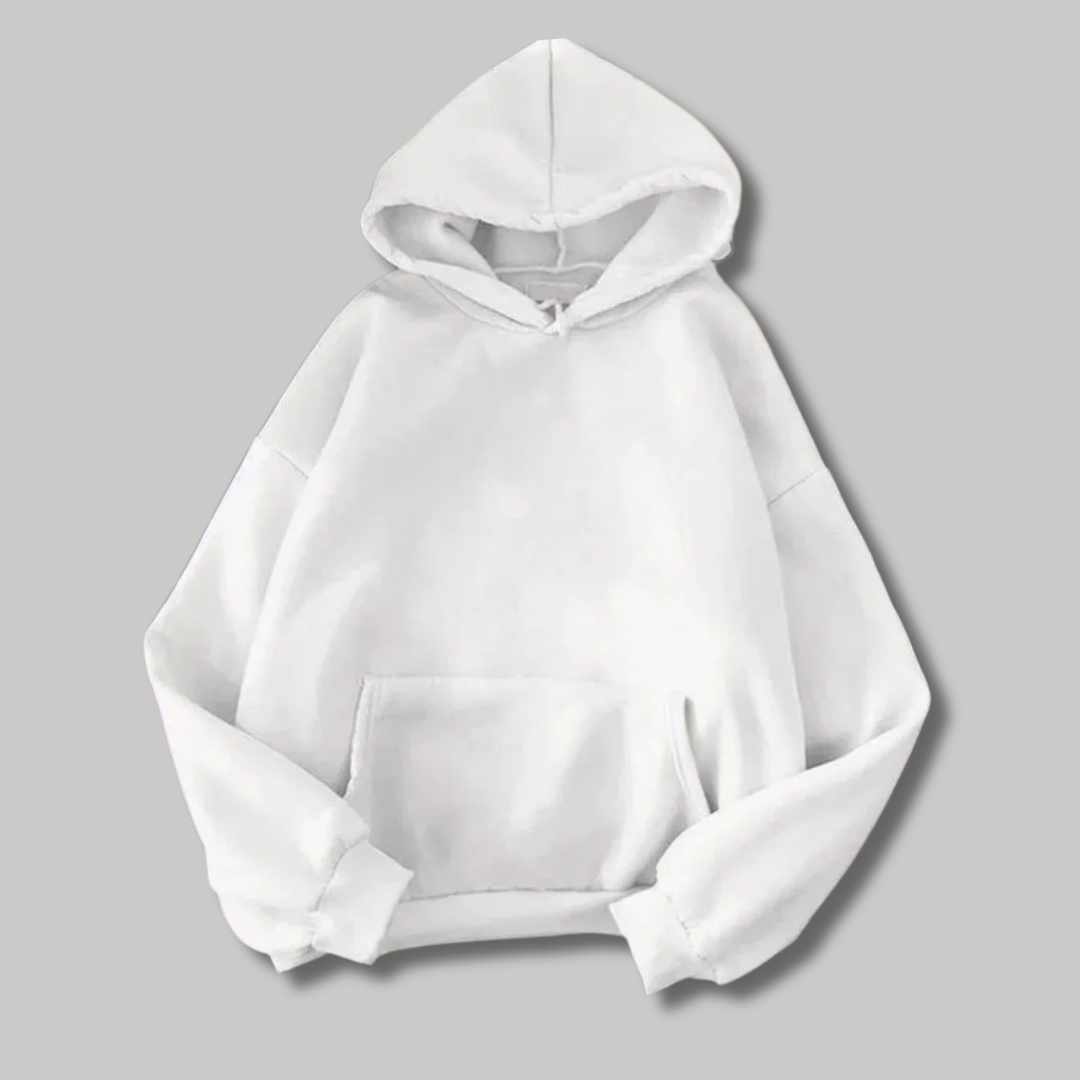 Cozy White Fleece Hoodie - Bn-Ahmad Collection