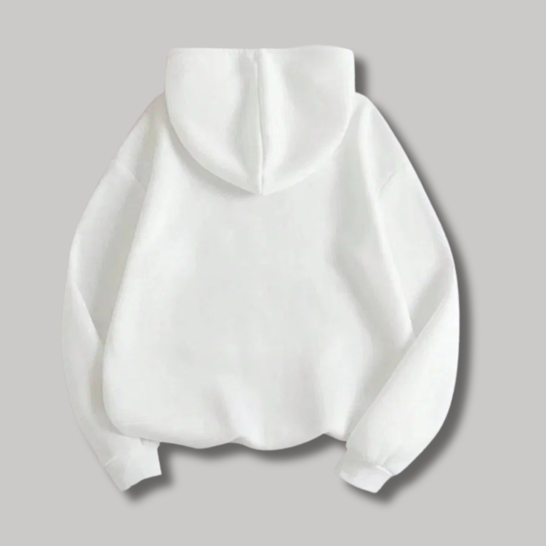 Cozy White Fleece Hoodie - Bn-Ahmad Collection