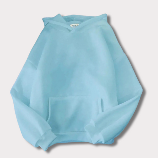 Perfect Cozy Blue Fleece Hoodie - Bn-Ahmad Collection