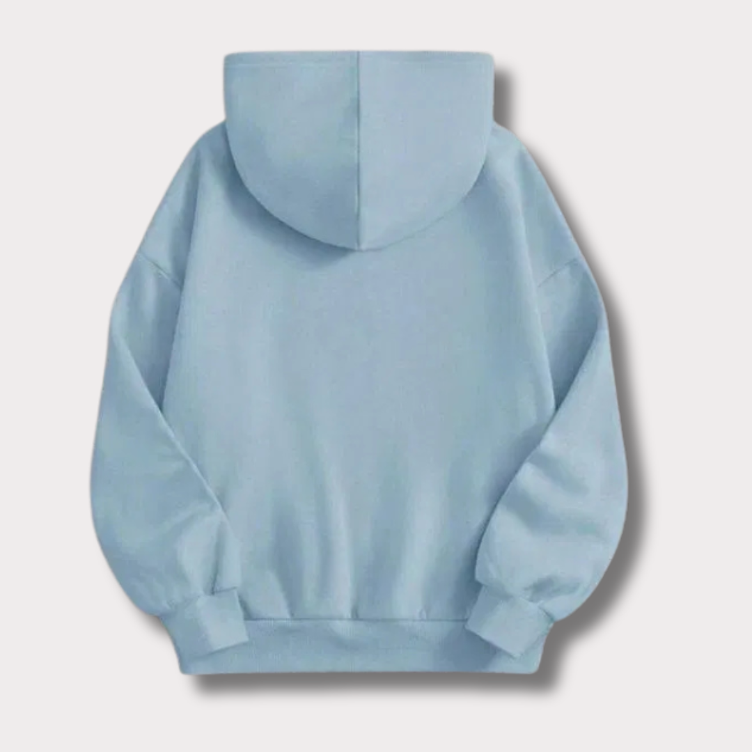 Perfect Cozy Blue Fleece Hoodie - Bn-Ahmad Collection