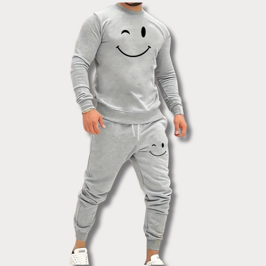 Men's Fleece smile emoji Printed Sweatshirt Track Suit - Bn-Ahmad Collection