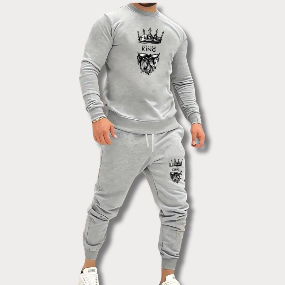 Men's Fleece (Men Live Like A King Printed) Sweatshirt Track Suit - Bn-Ahmad Collection