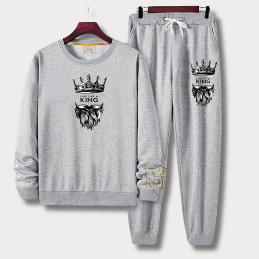 Men's Fleece (Men Live Like A King Printed) Sweatshirt Track Suit - Bn-Ahmad Collection