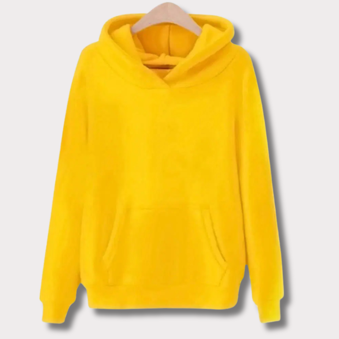 Men's Yellow plain Fleece Hoodie - Bn-Ahmad Collection