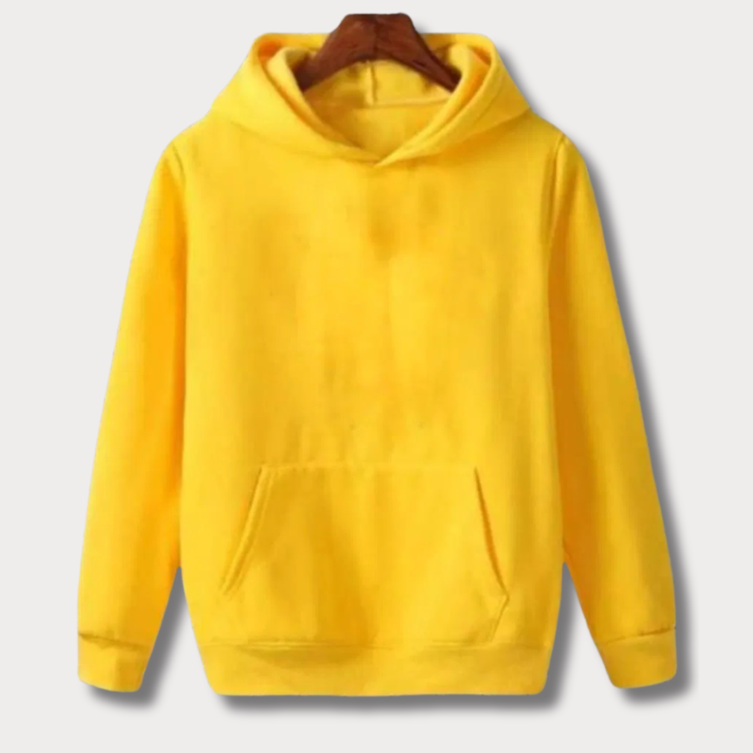 Men's Yellow plain Fleece Hoodie - Bn-Ahmad Collection