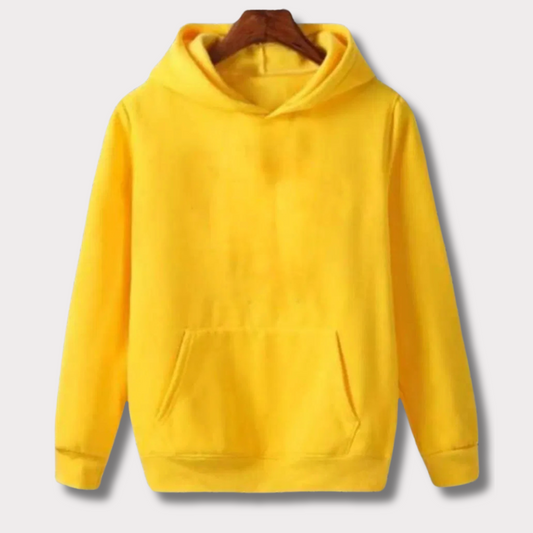 Men's Yellow plain Fleece Hoodie - Bn-Ahmad Collection