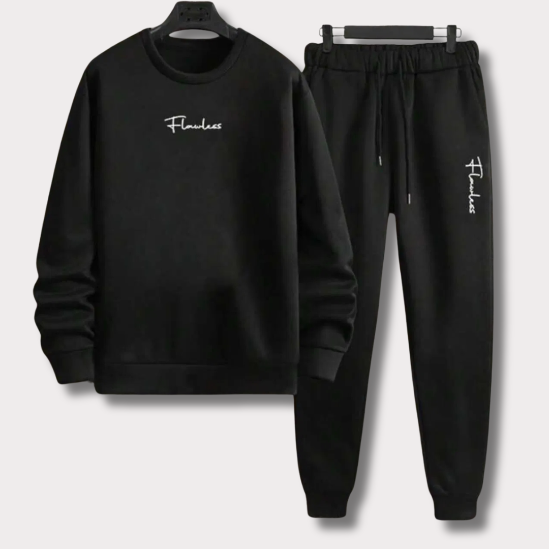 2 Pcs Flowless Printed Sweatshirt Track Suit - Bn-Ahmad Collection