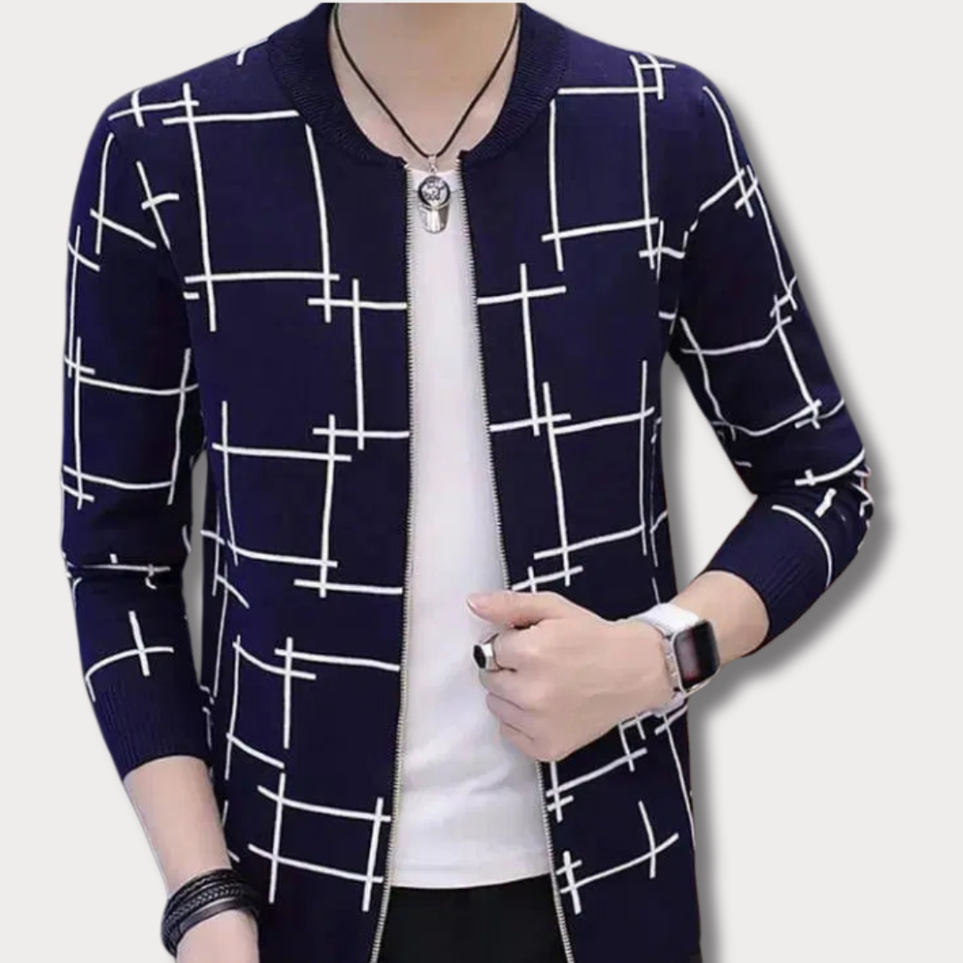 Men's Fleece Printed Line Jacket - Bn-Ahmad Collection