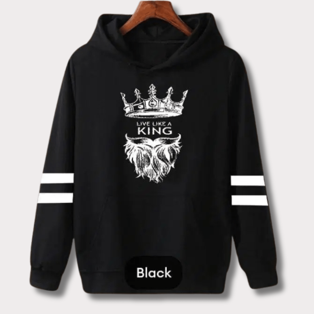 1 Pc Men's Cotton Fleece King Printed Hoodie Bn-Ahmad Collection 