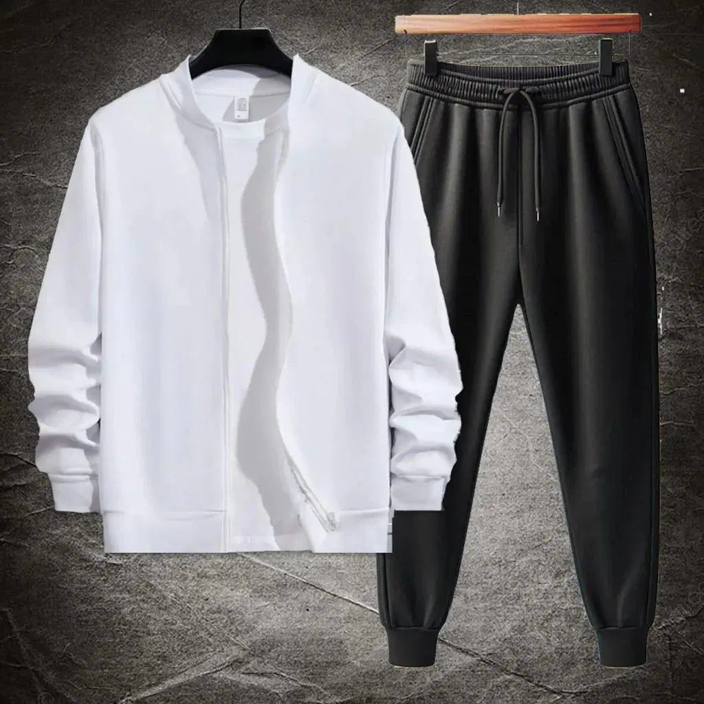 2 Pcs Polyester Stylish Men's Zipper Track Suit - Bn-Ahmad Collection