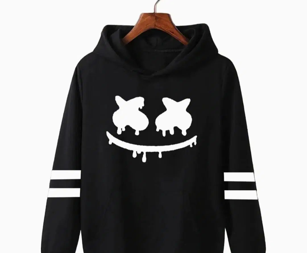 1 Pc Marshmallow Printed Cotton Hoodie Bn-Ahmad Collection 