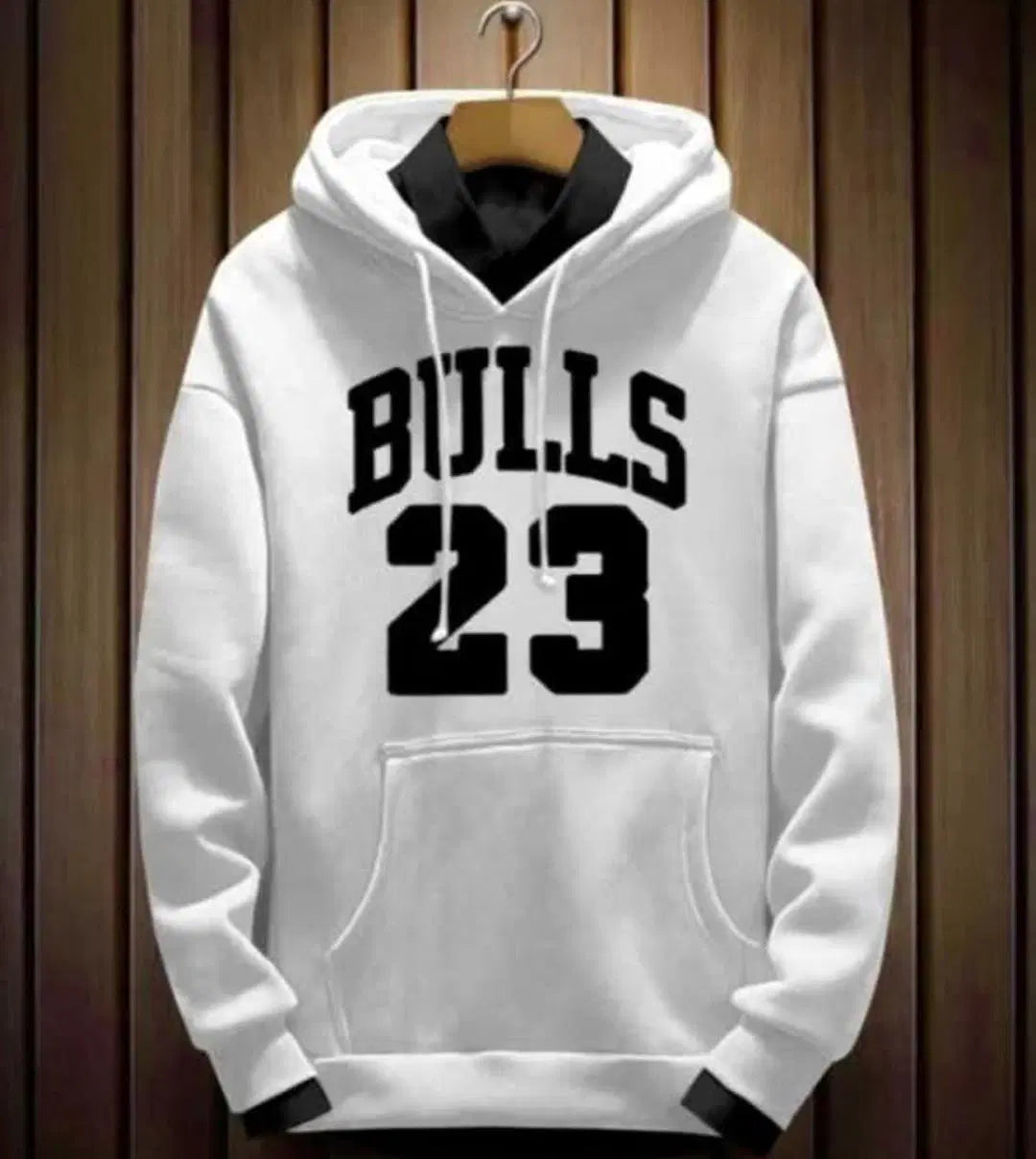 1 Pc Fleece Stylish White and Black Men's Hoodie - Bn-Ahmad Collection